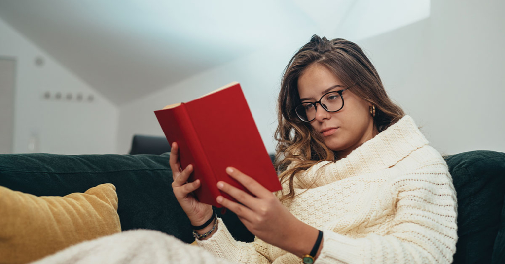 Woman reading a book